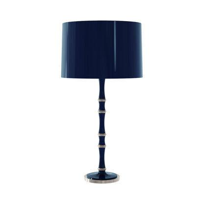 Kane Table Lamp in Midnight Blue/Polished Nickel/Midnight Blue.