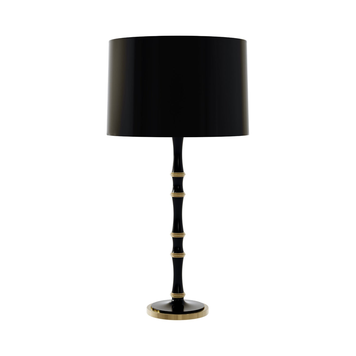 Kane Table Lamp in Obsidian/Modern Brass/Obsidian.