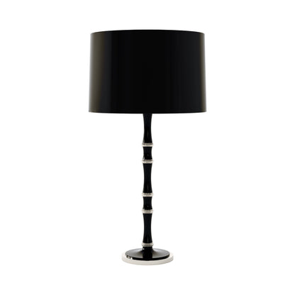 Kane Table Lamp in Obsidian/Polished Nickel/Obsidian.