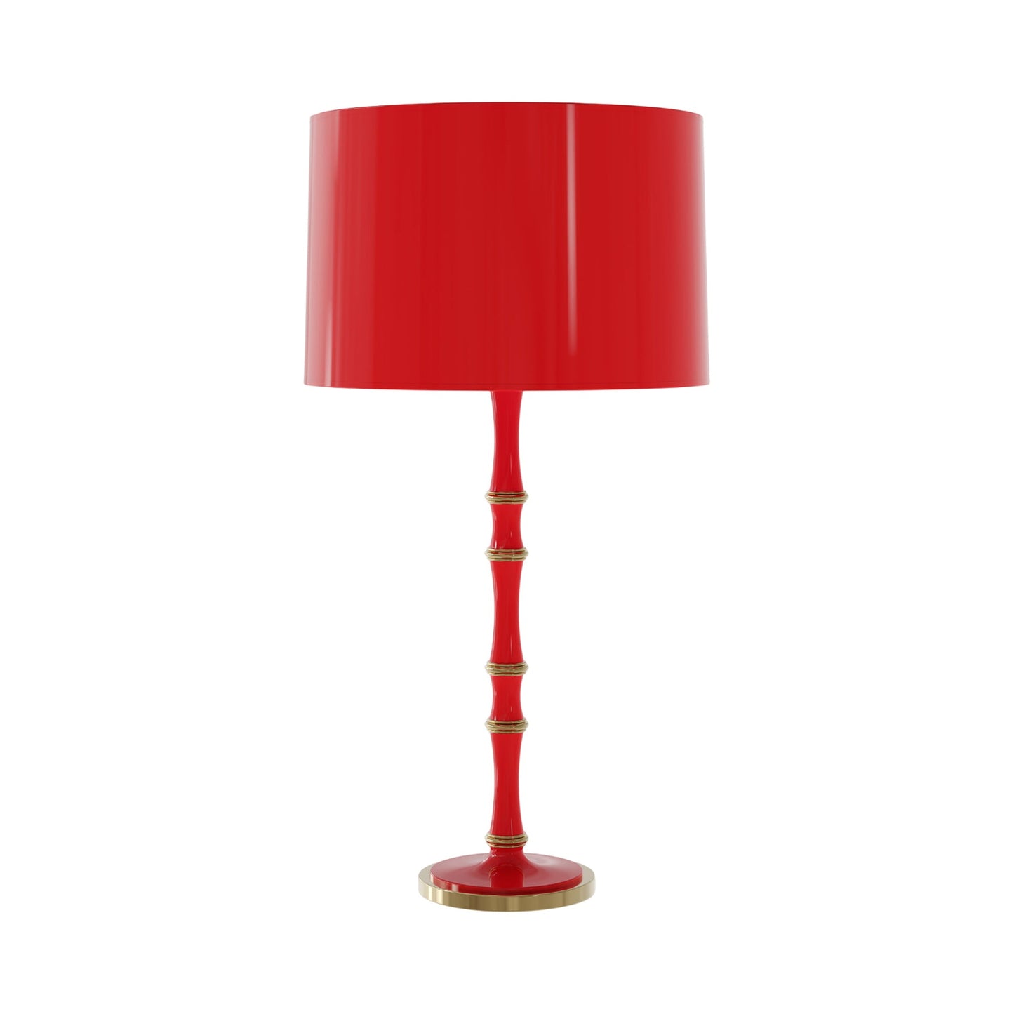 Kane Table Lamp in Ruby Red/Modern Brass/Ruby Red.