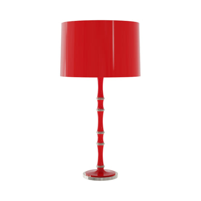 Kane Table Lamp in Ruby Red/Polished Nickel/Ruby Red.