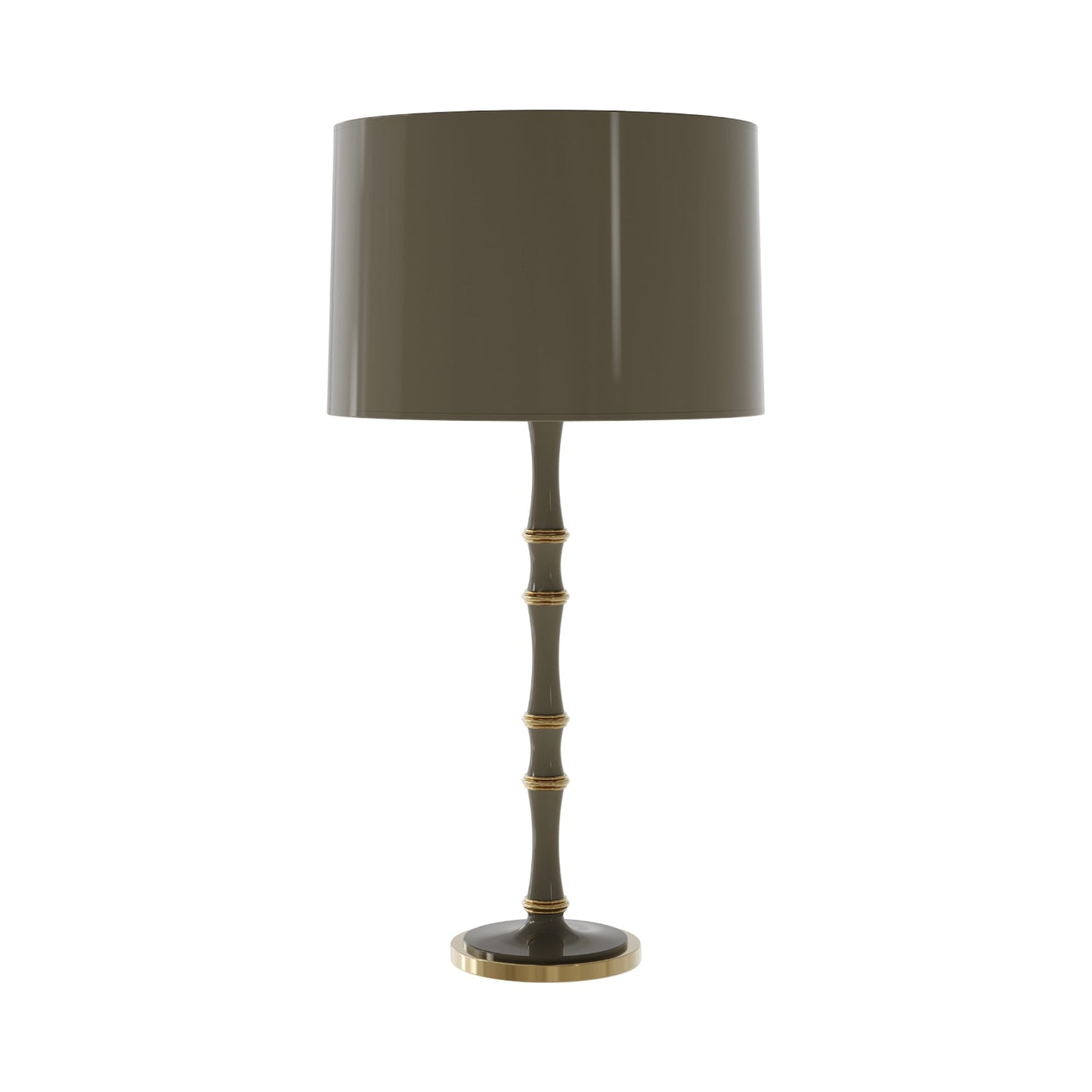 Kane Table Lamp in Smokey Taupe/Modern Brass/Smokey Taupe.