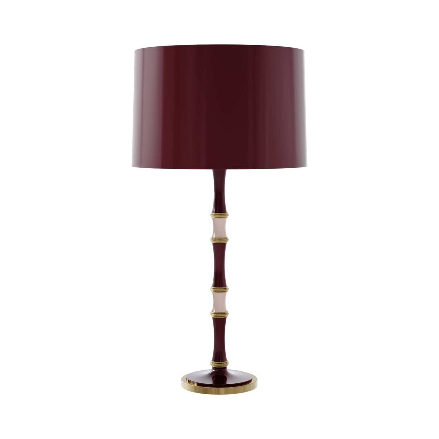 Kane Table Lamp in Sugar Plum and Rose Water/Modern Brass/Sugar Plum.