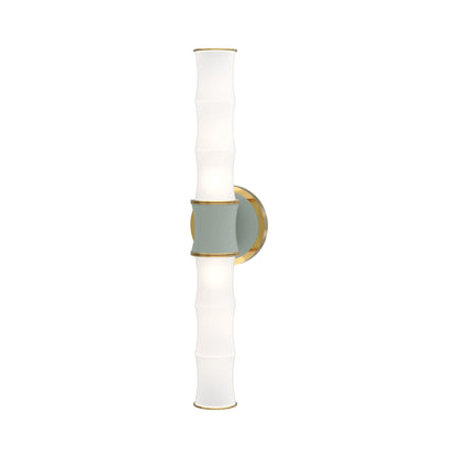 Kane Vertical Wall Light in Celadon/Modern Brass.