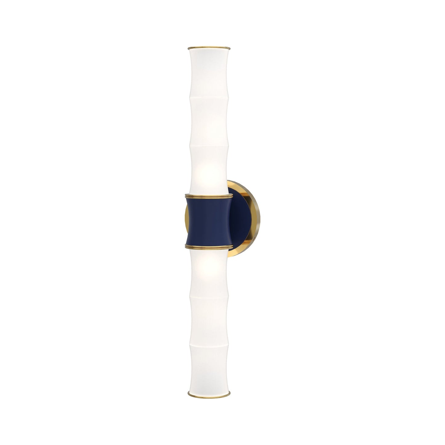 Kane Vertical Wall Light in Matte Midnight Blue/Modern Brass.