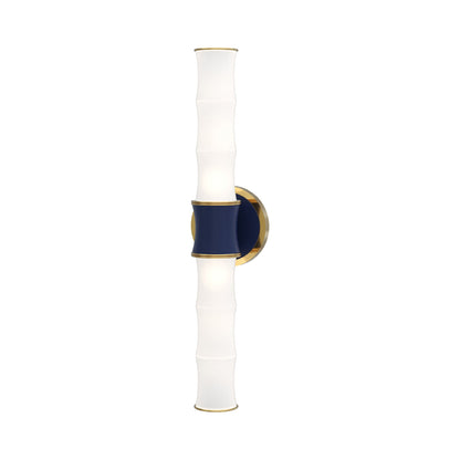 Kane Vertical Wall Light in Matte Midnight Blue/Modern Brass.