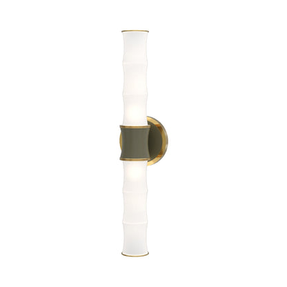 Kane Vertical Wall Light in Matte Smokey Taupe/Modern Brass.