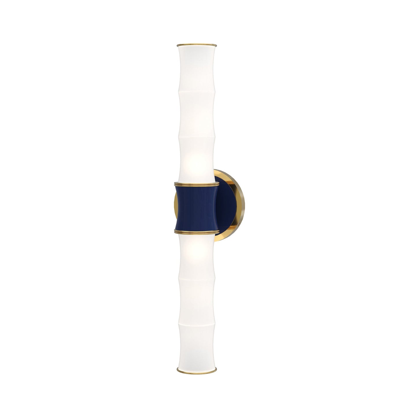 Kane Vertical Wall Light in Midnight Blue/Modern Brass.