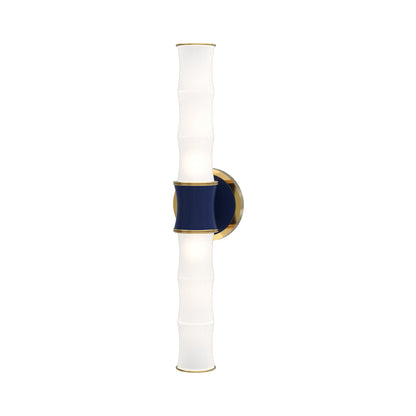 Kane Vertical Wall Light in Midnight Blue/Modern Brass.