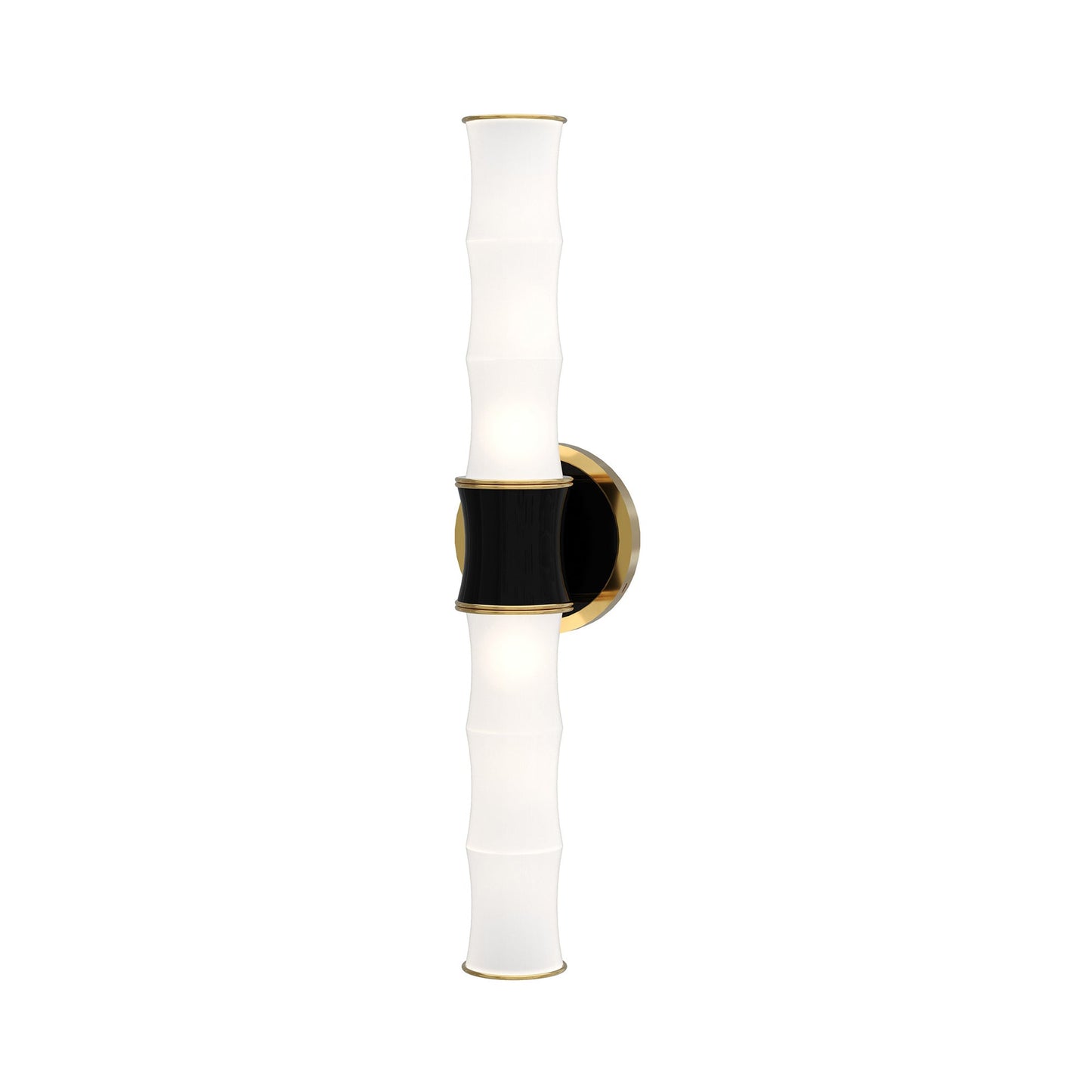 Kane Vertical Wall Light in Obsidian/Modern Brass.