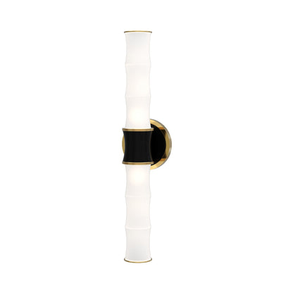 Kane Vertical Wall Light in Obsidian/Modern Brass.
