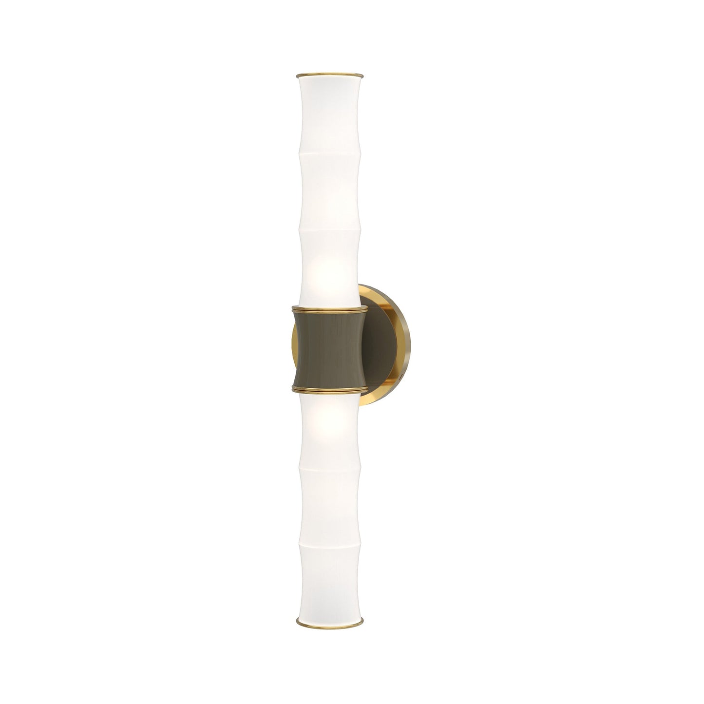 Kane Vertical Wall Light in Smokey Taupe/Modern Brass.