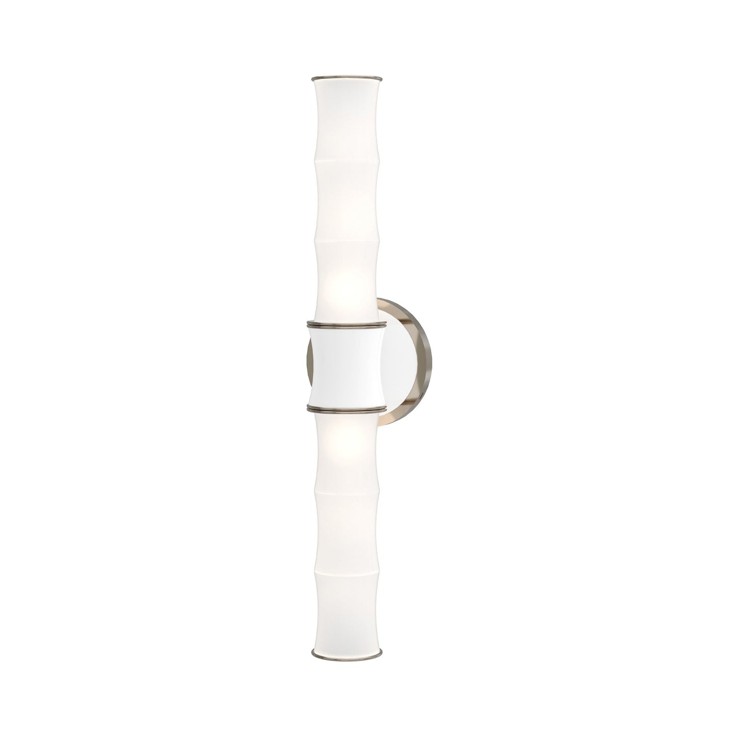 Kane Vertical Wall Light in Daisy/Polished Nickel.
