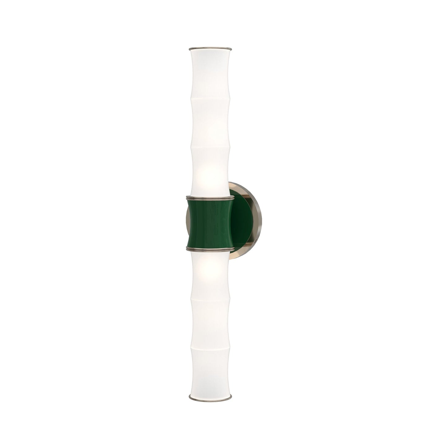 Kane Vertical Wall Light in Jungle/Polished Nickel.