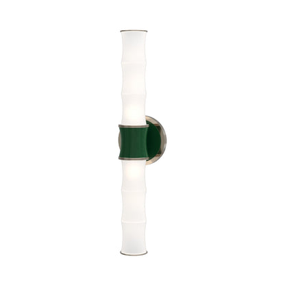 Kane Vertical Wall Light in Jungle/Polished Nickel.