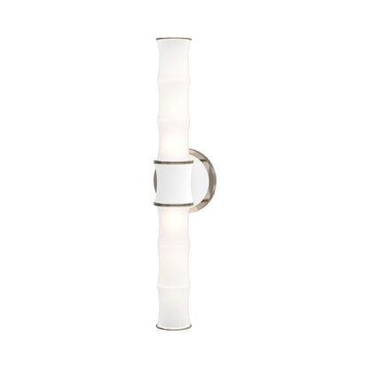 Kane Vertical Wall Light in Matte Daisy/Polished Nickel.