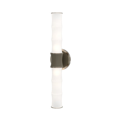 Kane Vertical Wall Light in Matte Smokey Taupe/Polished Nickel.