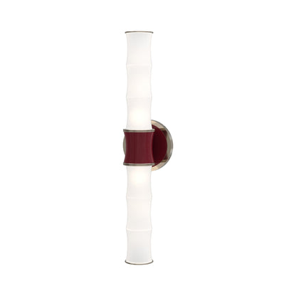 Kane Vertical Wall Light in Sugar Plum/Polished Nickel.