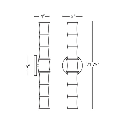 Kane Vertical Wall Light - line drawing.