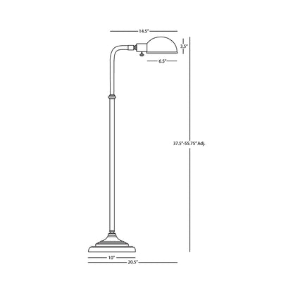 Kinetic Floor Lamp - line drawing.