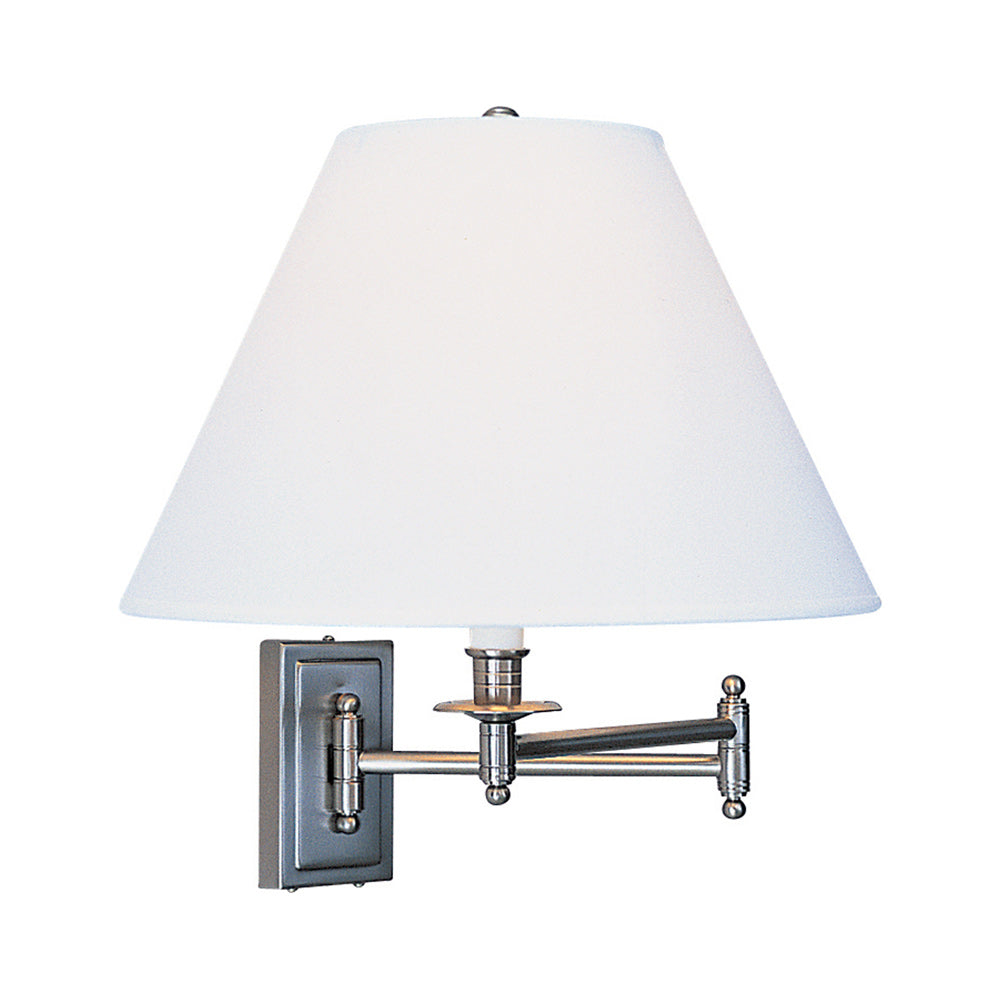 Kinetic Swing Arm Wall Light in Brushed Chrome/Ascot Bone.