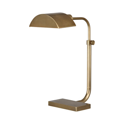 Koleman Adjustable Table Lamp in Aged Brass.