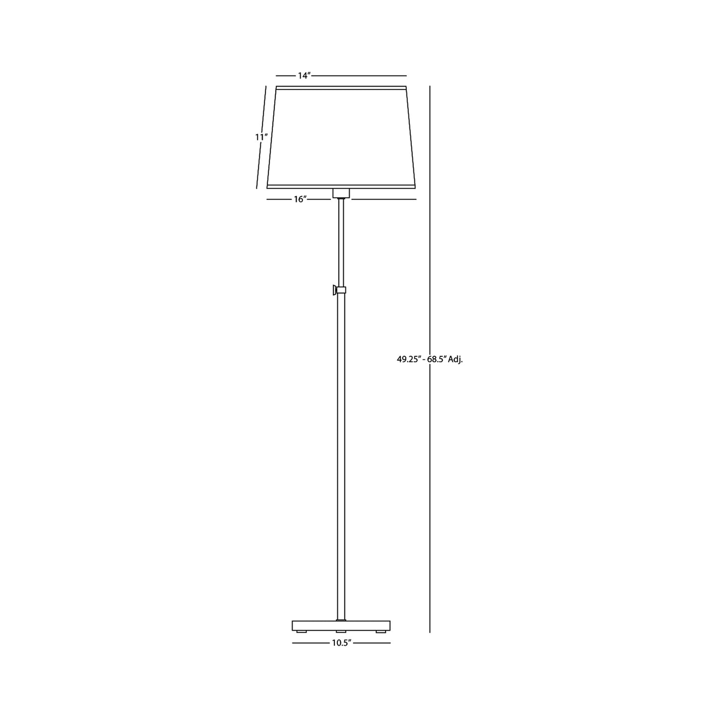 Koleman Floor Lamp - line drawing.