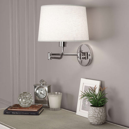 Koleman Swing Arm Wall Light in living room.