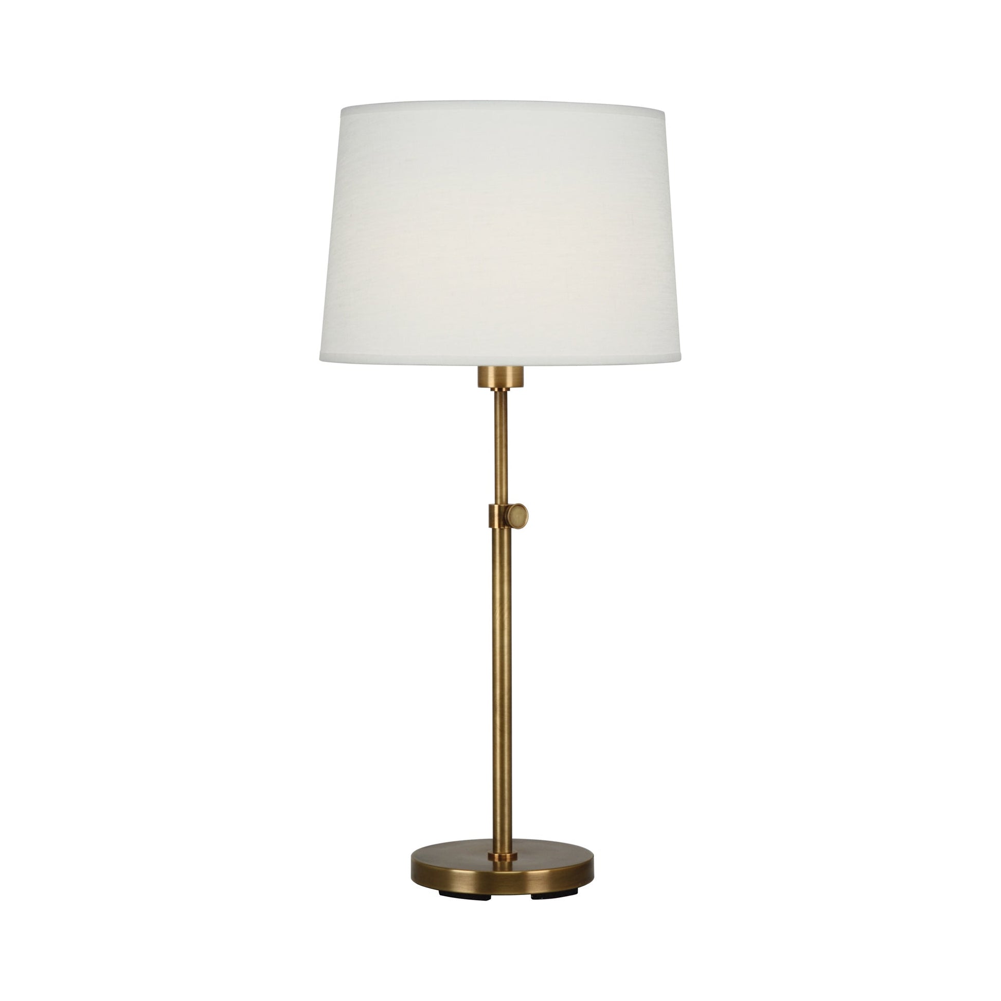 Koleman Table Lamp in Aged Brass.
