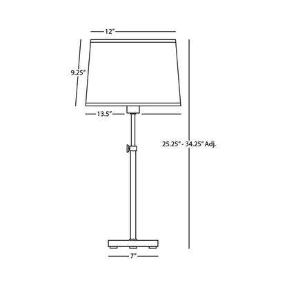 Koleman Table Lamp - line drawing.