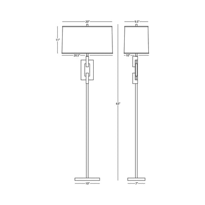 Lincoln Floor Lamp - line drawing.