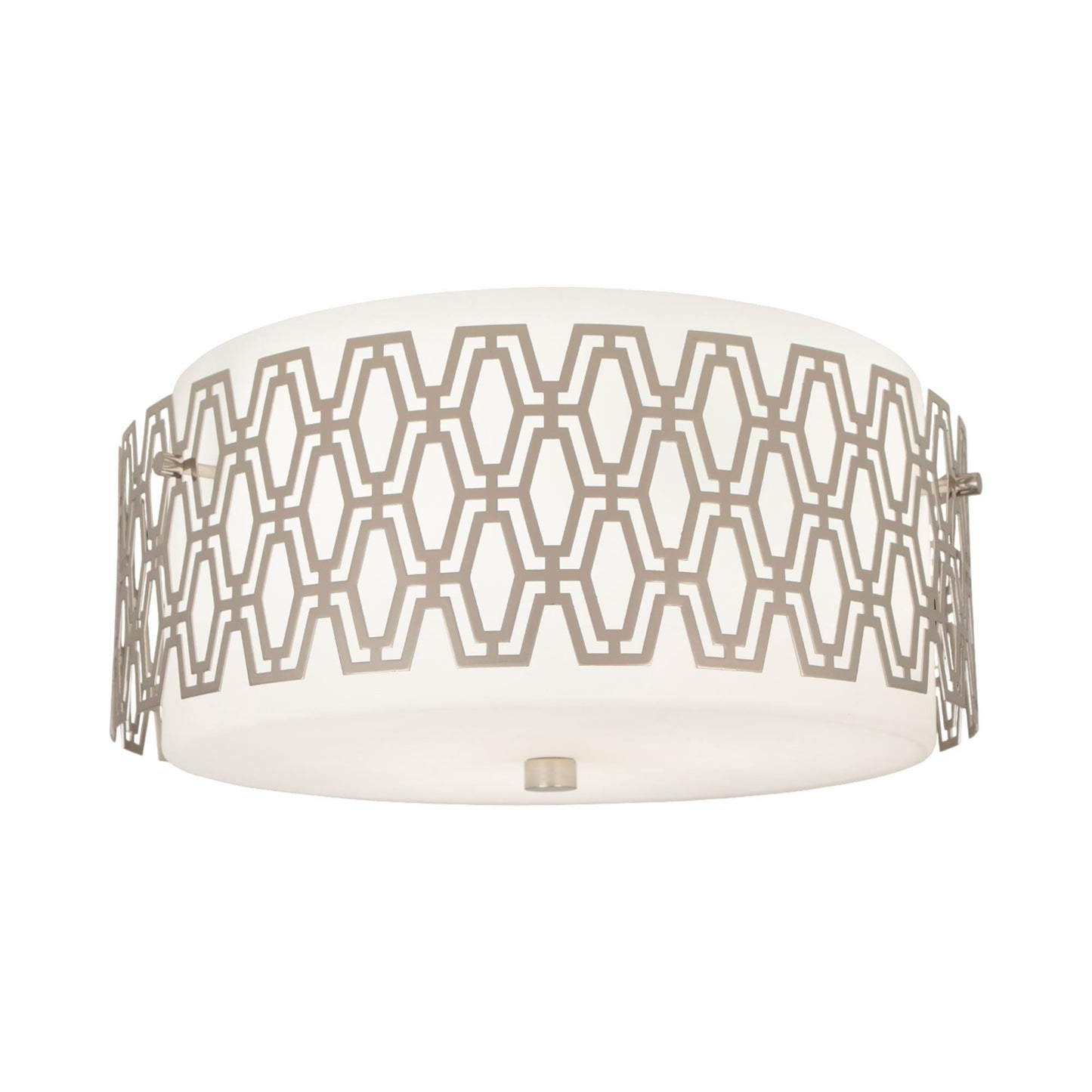 Marcel Flush Mount Ceiling Light in Polished Nickel.