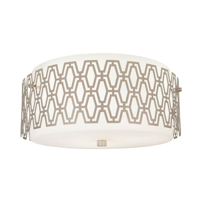 Marcel Flush Mount Ceiling Light in Polished Nickel.