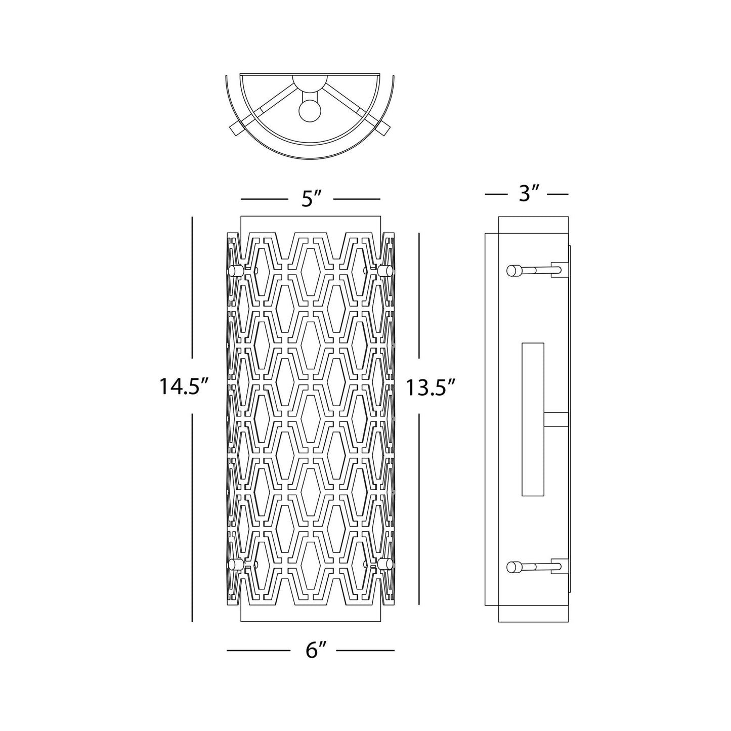 Marcel Wall Light - line drawing.
