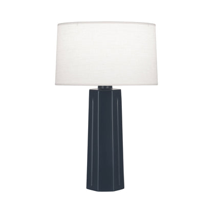 Mason Table Lamp in Matte Midnight Blue.