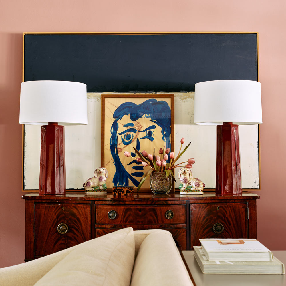 Mason Table Lamp in living room.