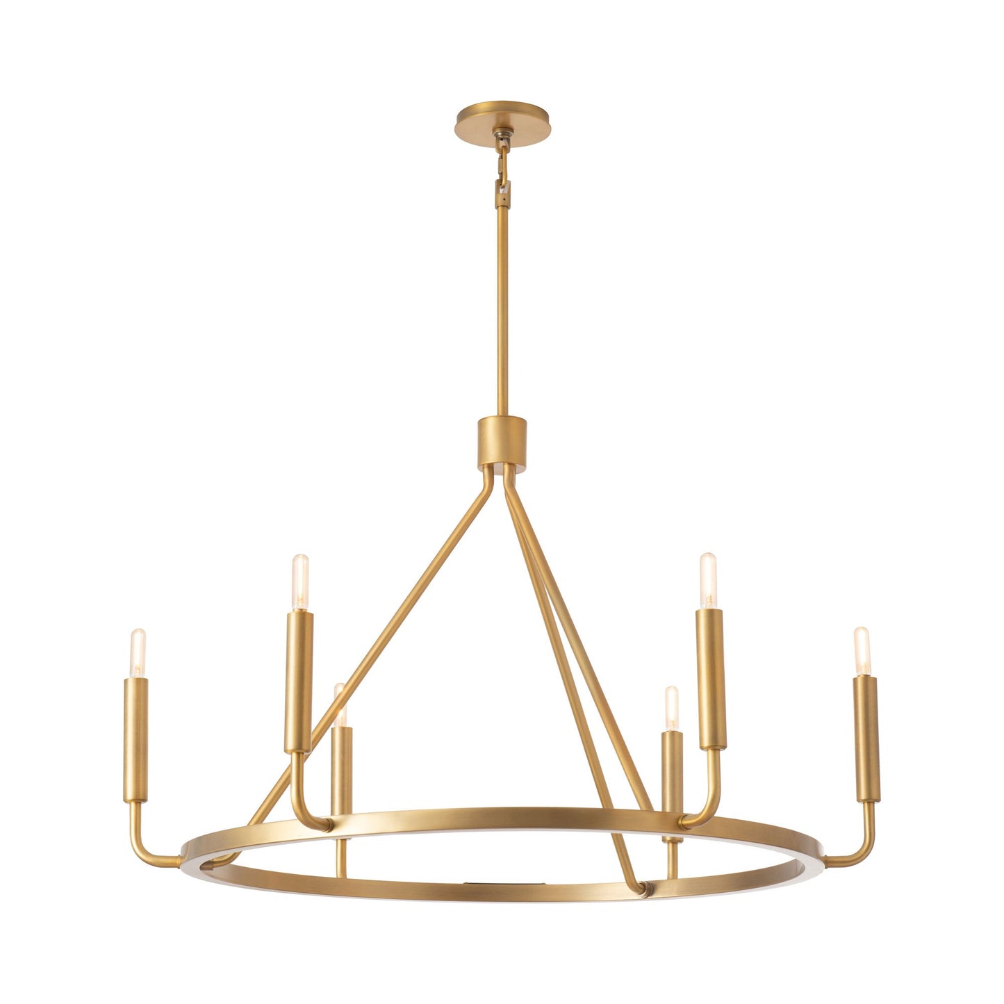 Mavisten Edition Carbonia Chandelier in Lacquered Burnished Brass.