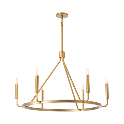 Mavisten Edition Carbonia Chandelier in Lacquered Burnished Brass.