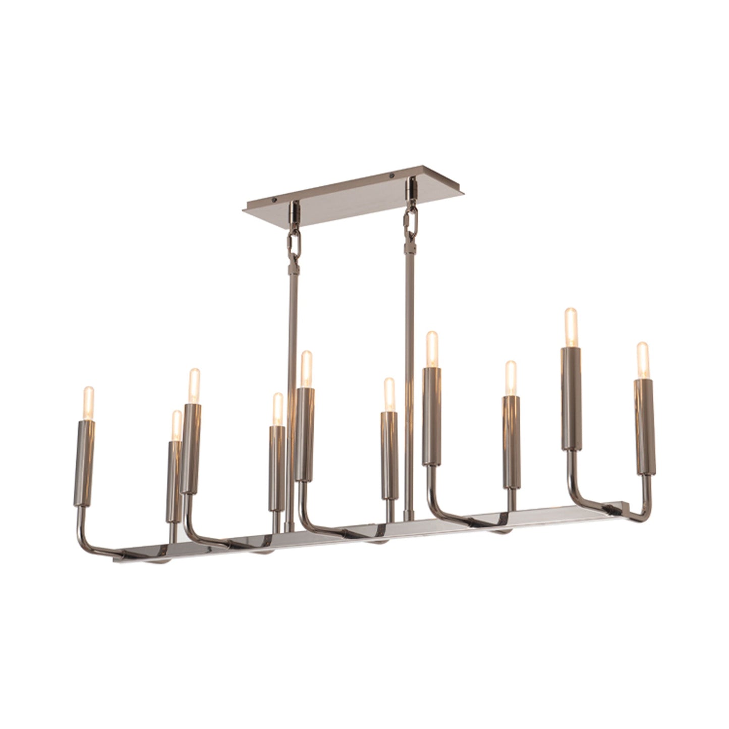 Mavisten Edition Carbonia Linear Chandelier in Black Chrome.