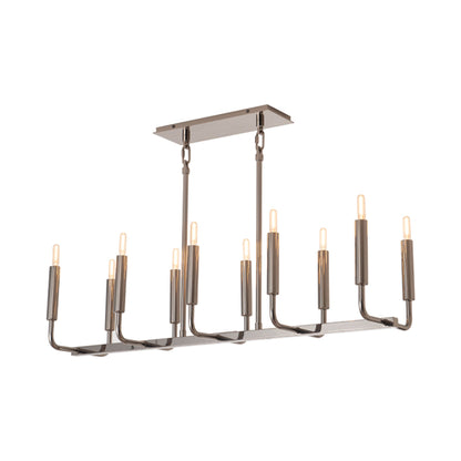 Mavisten Edition Carbonia Linear Chandelier in Black Chrome.