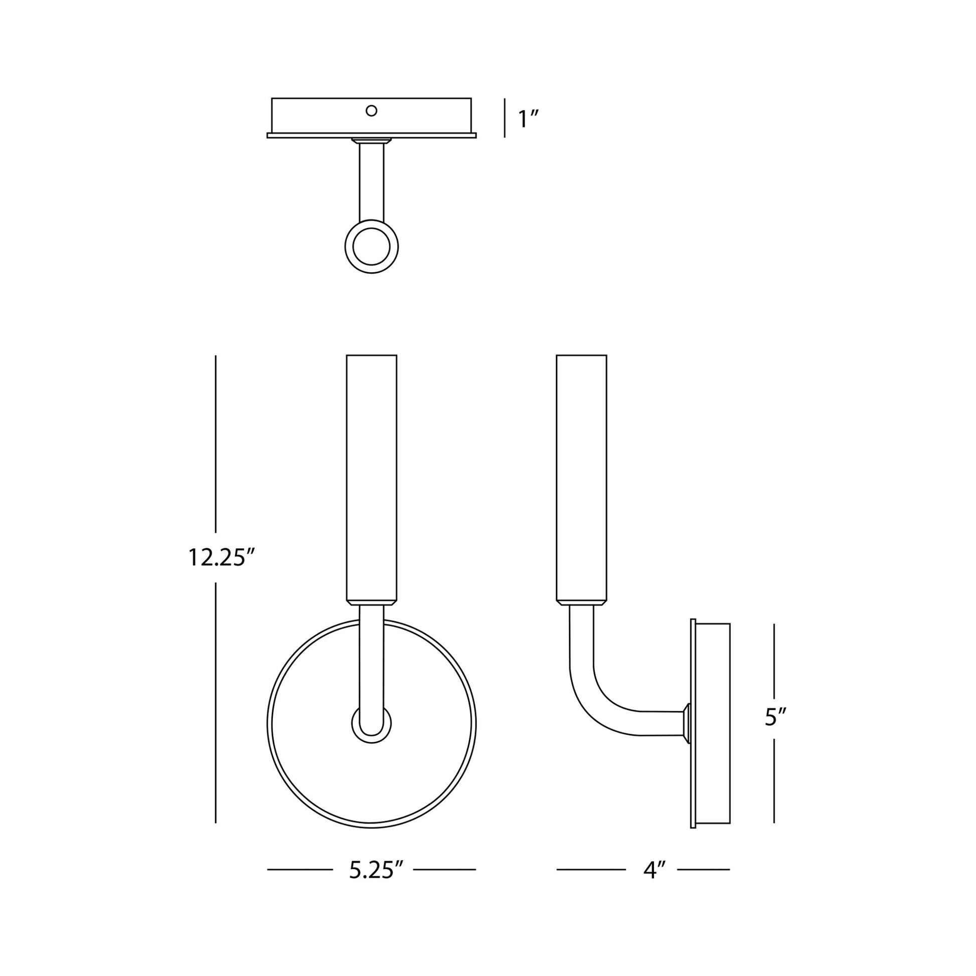 Mavisten Edition Carbonia Single Wall Light - line drawing.