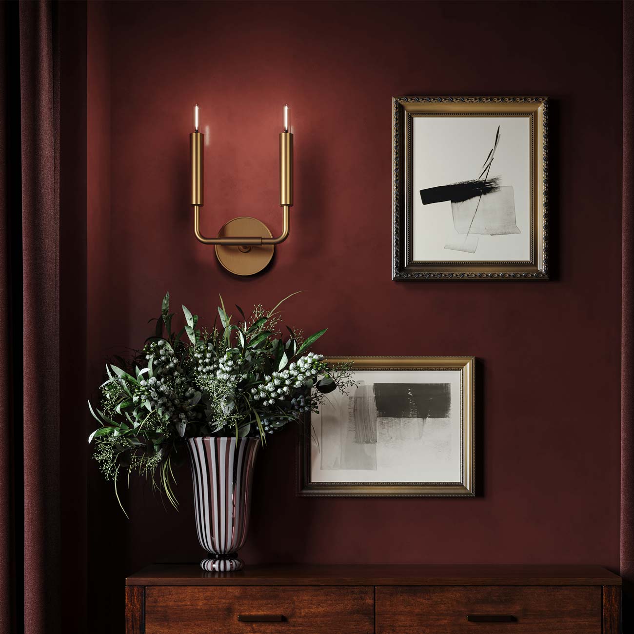 Mavisten Edition Carbonia Wall Light in living room.