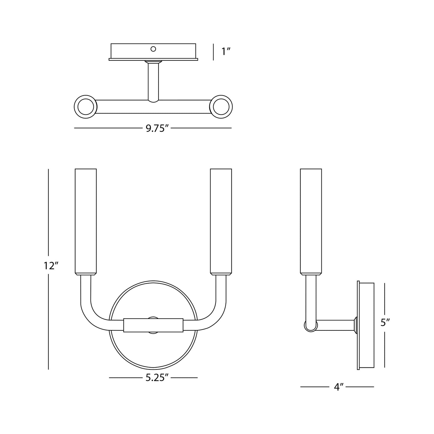 Mavisten Edition Carbonia Wall Light - line drawing.