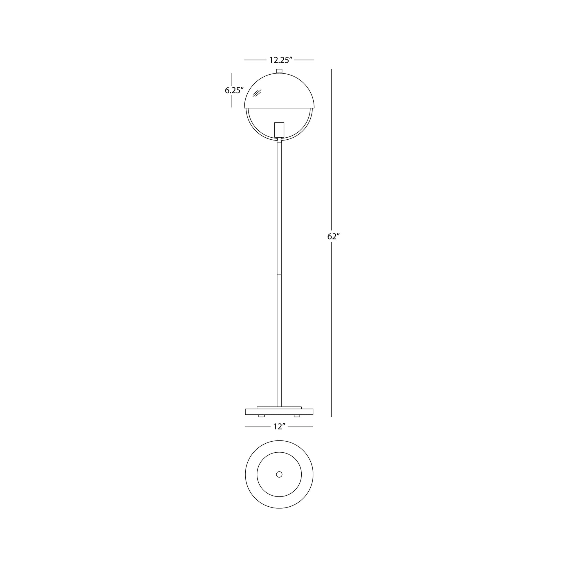 Mavisten Edition Copernica Floor Lamp - line drawing.