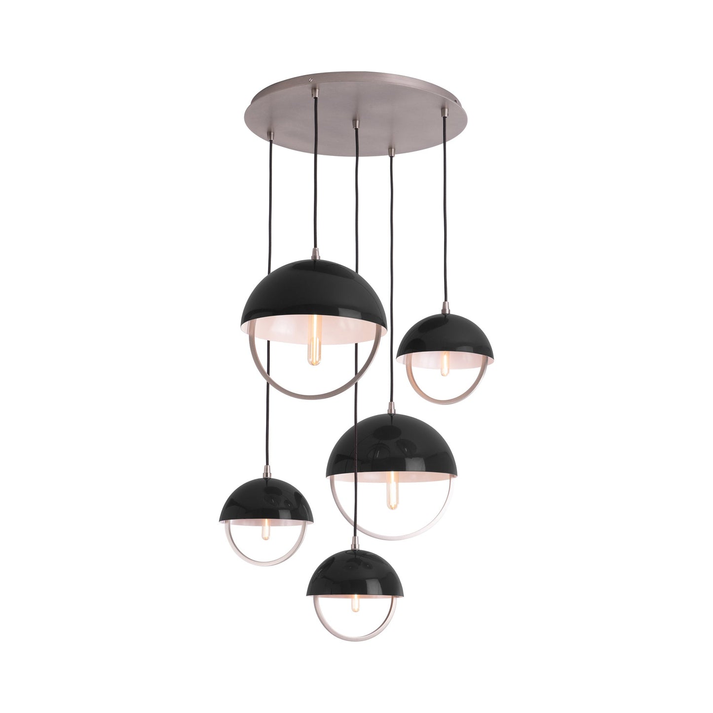 Mavisten Edition Copernica Multi Light Pendant Light in Pewter/Piano Black.