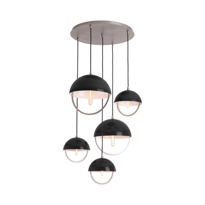 Mavisten Edition Copernica Multi Light Pendant Light in Pewter/Piano Black.