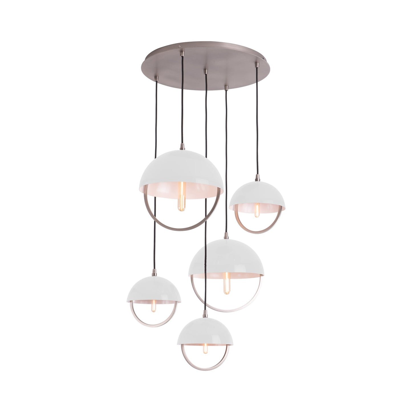 Mavisten Edition Copernica Multi Light Pendant Light in Pewter/White.