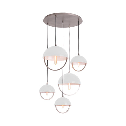 Mavisten Edition Copernica Multi Light Pendant Light in Pewter/White.