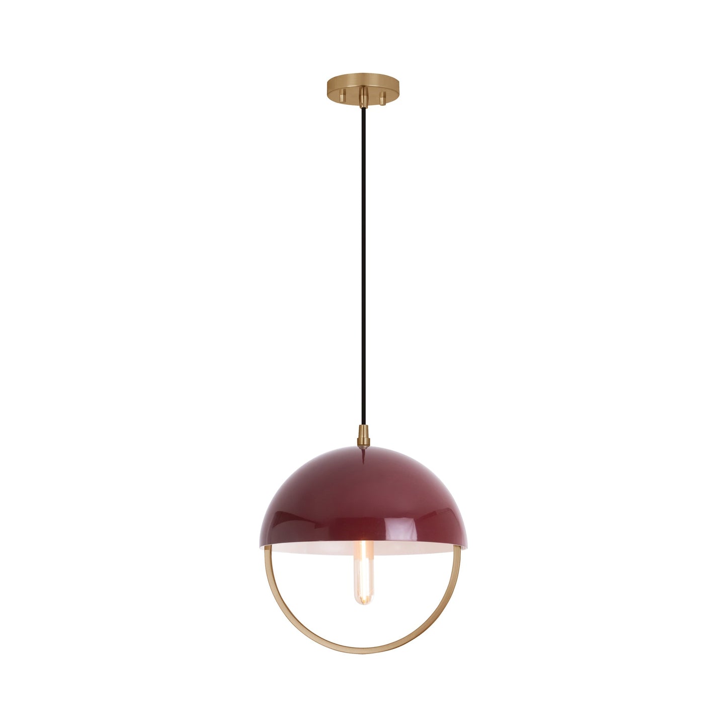 Mavisten Edition Copernica Pendant Light in Lacquered Burnished Brass/Oxblood.