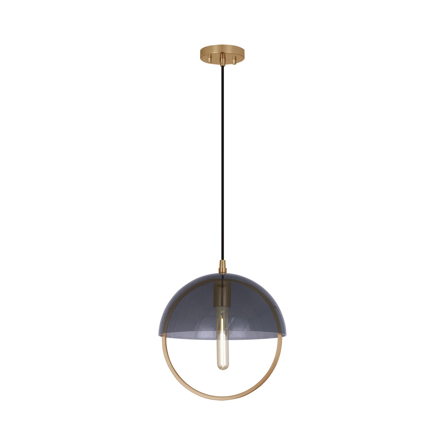 Mavisten Edition Copernica Pendant Light in Lacquered Burnished Brass/Smoked Glass.